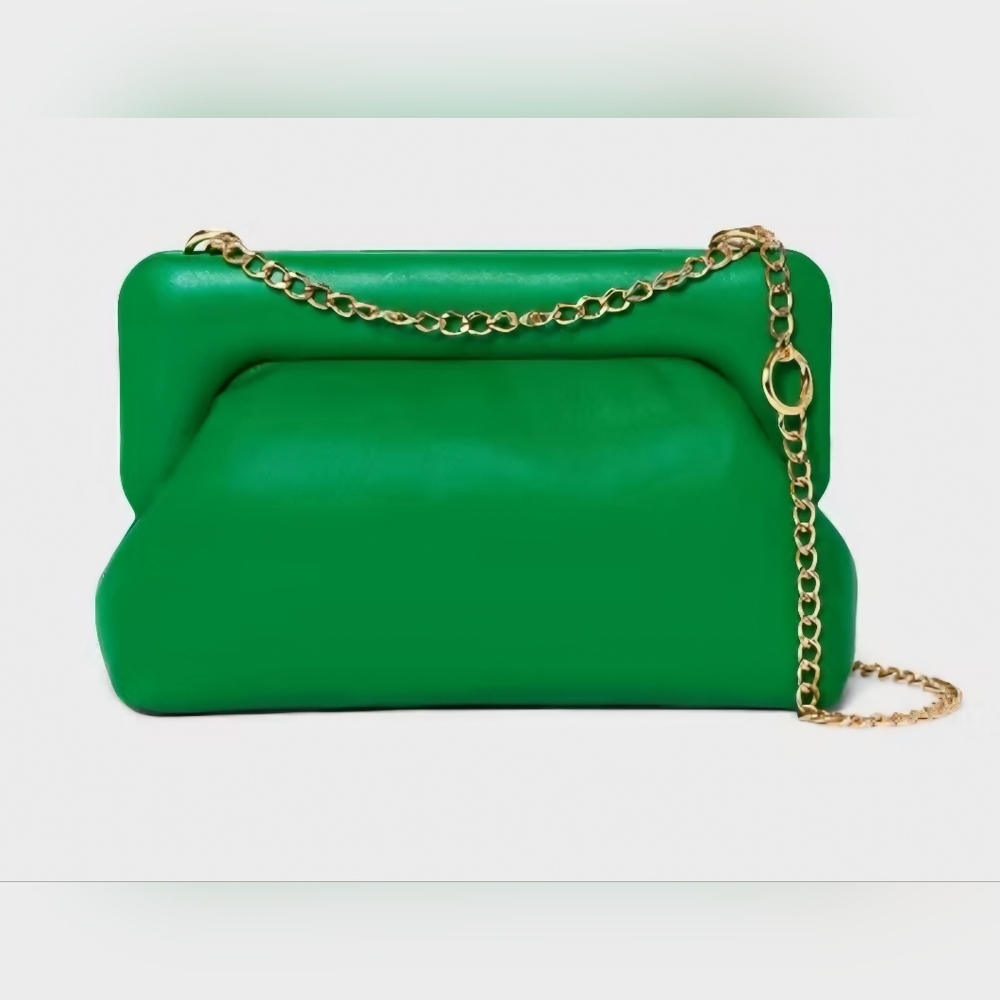 Green Chain-Handle Women’s Shoulder Bag